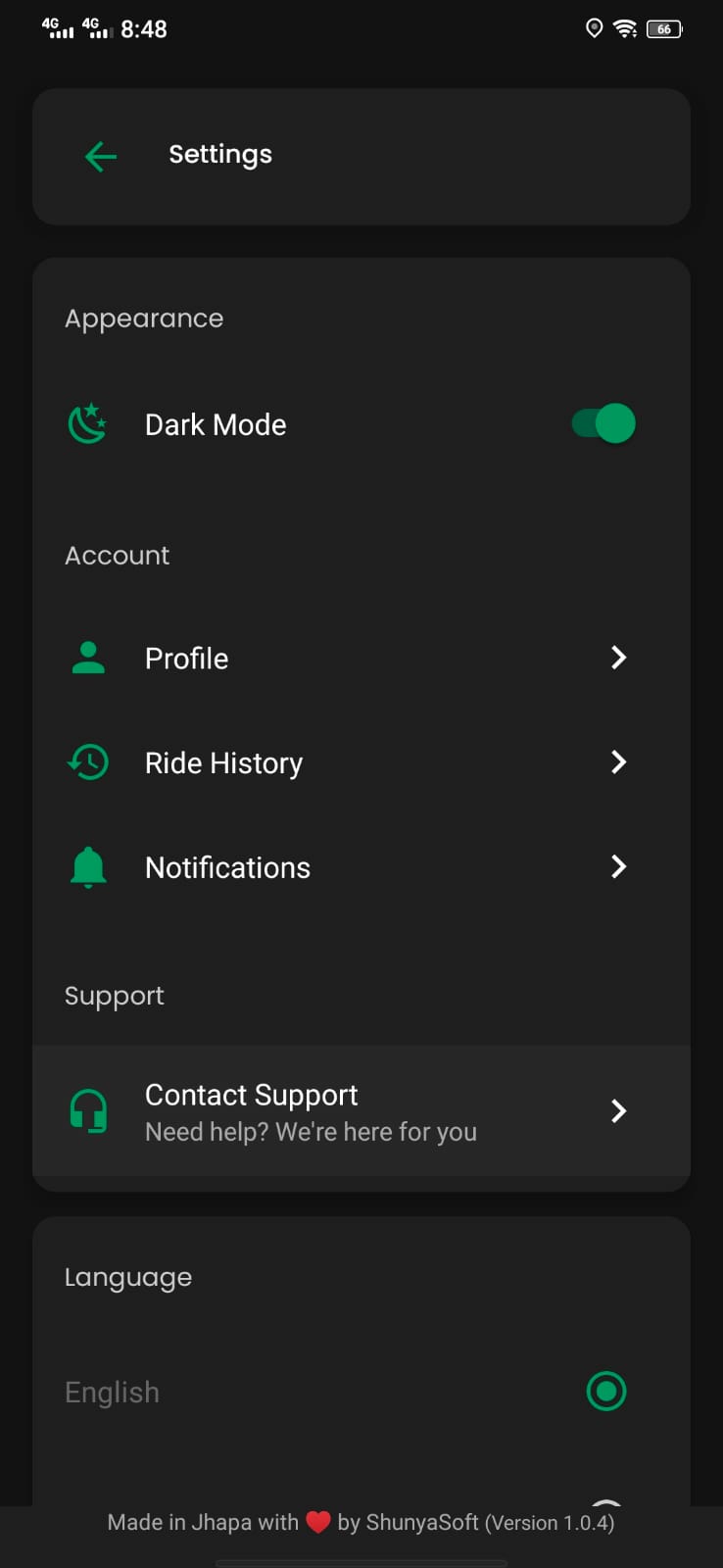 App Dark Mode